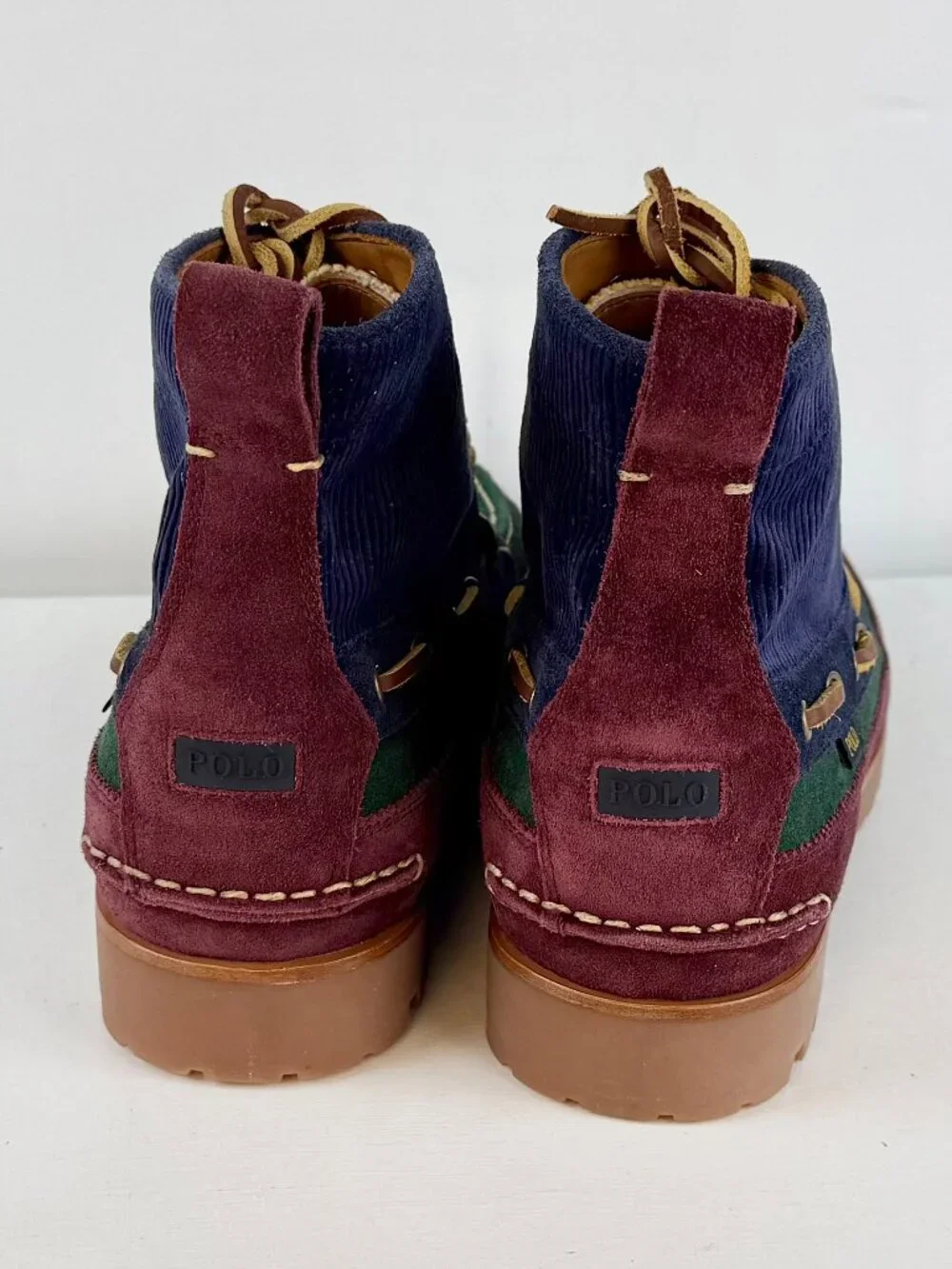 Men's 9 -Polo Ralph Lauren Country Ranger Mid Colorblock Suede Corduroy Boots